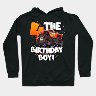 Kids 4 Year Old 4Th Birthday Boy Monster Truck Car Hoodie